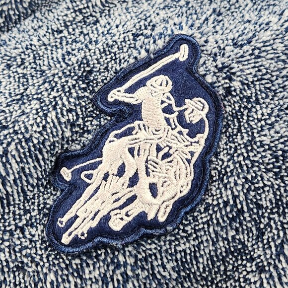 U.S. Polo Assn. Men’s Fleece Robe L/XL Blue Shawl Collar Belt Soft Cozy Spa - Picture 11 of 13